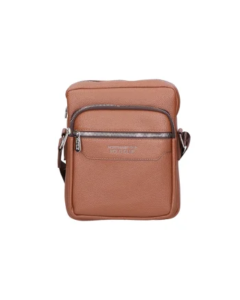 Geanta crossbody de piele ecologica, Maro deschis