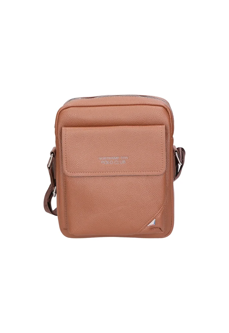 Geanta crossbody de piele ecologica cu buzunar cu clapa 24505, Kaki