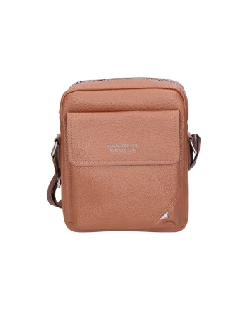 Geanta crossbody de piele ecologica cu buzunar cu clapa 24505, Kaki