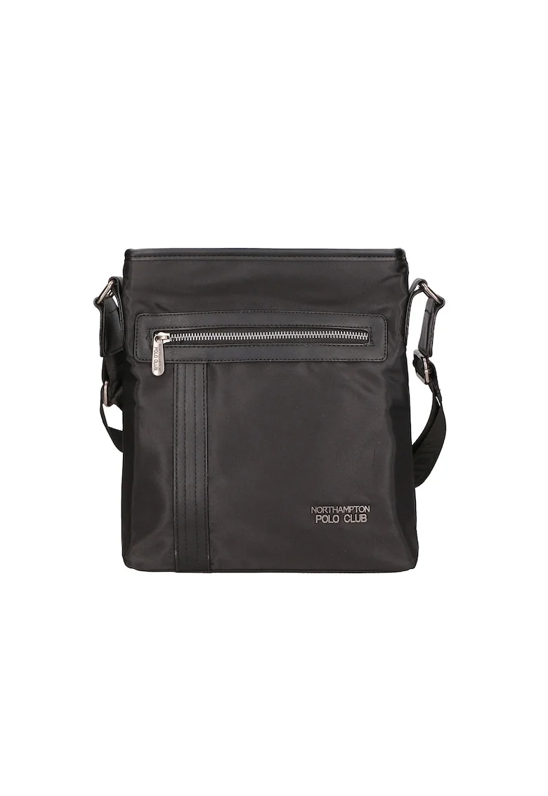 Geanta crossbody cu logo, Negru