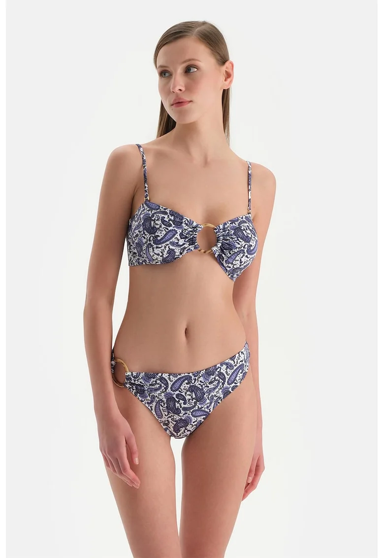 Sutien de baie cu model paisley, Alb/Violet