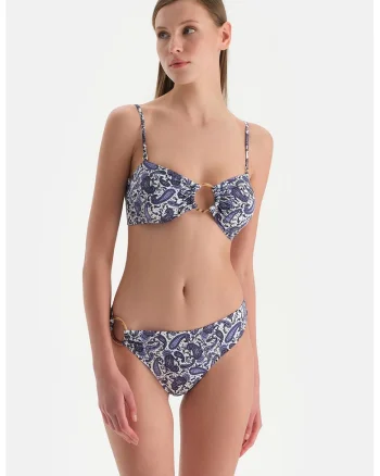 Sutien de baie cu model paisley, Alb/Violet