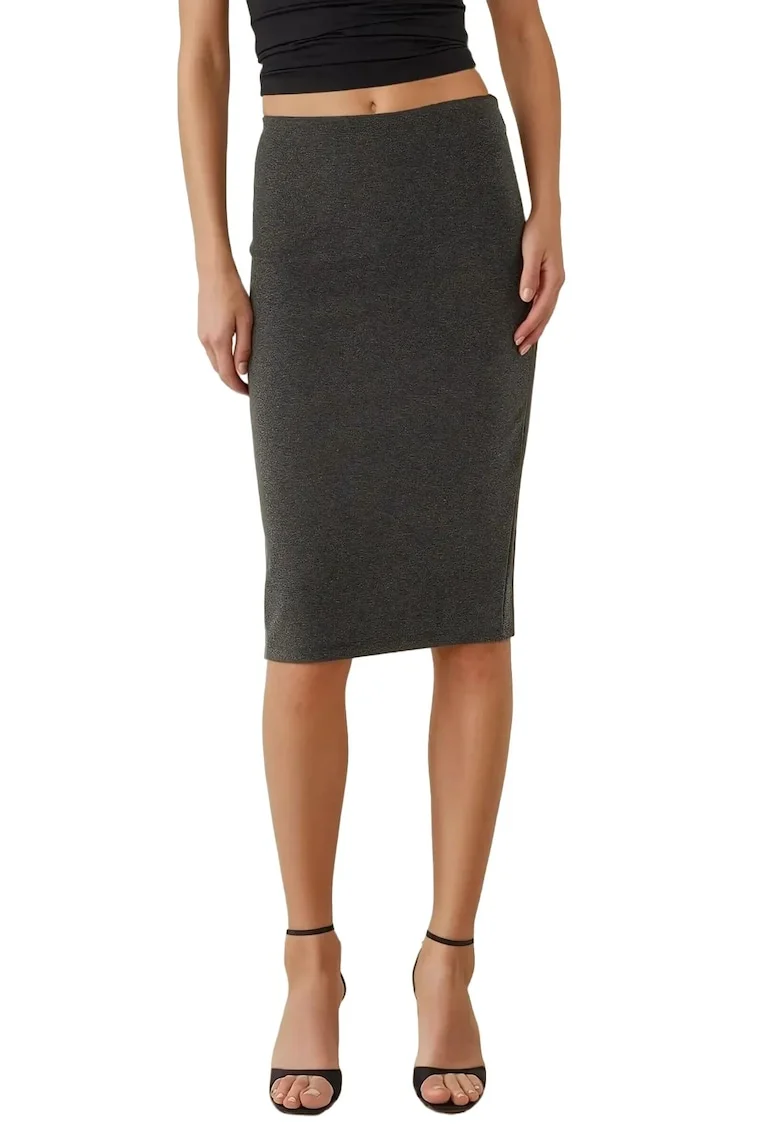 Fusta bodycon dama  nylon/viscoza, gri