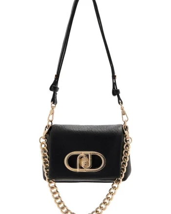 Geanta crossbody cu maner detasabil de lant Lapuffy, Negru