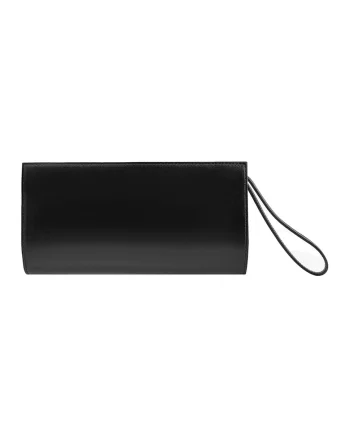 RYLKO, Geanta crossbody din piele cu bareta de lant, Negru stins
