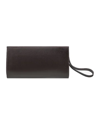 RYLKO, Geanta crossbody din piele cu bareta de lant, Maro inchis
