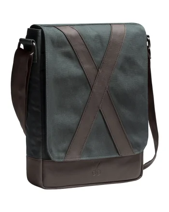 Geanta crossbody unisex, Maro inchis/Gri antracit, 31x25x7
