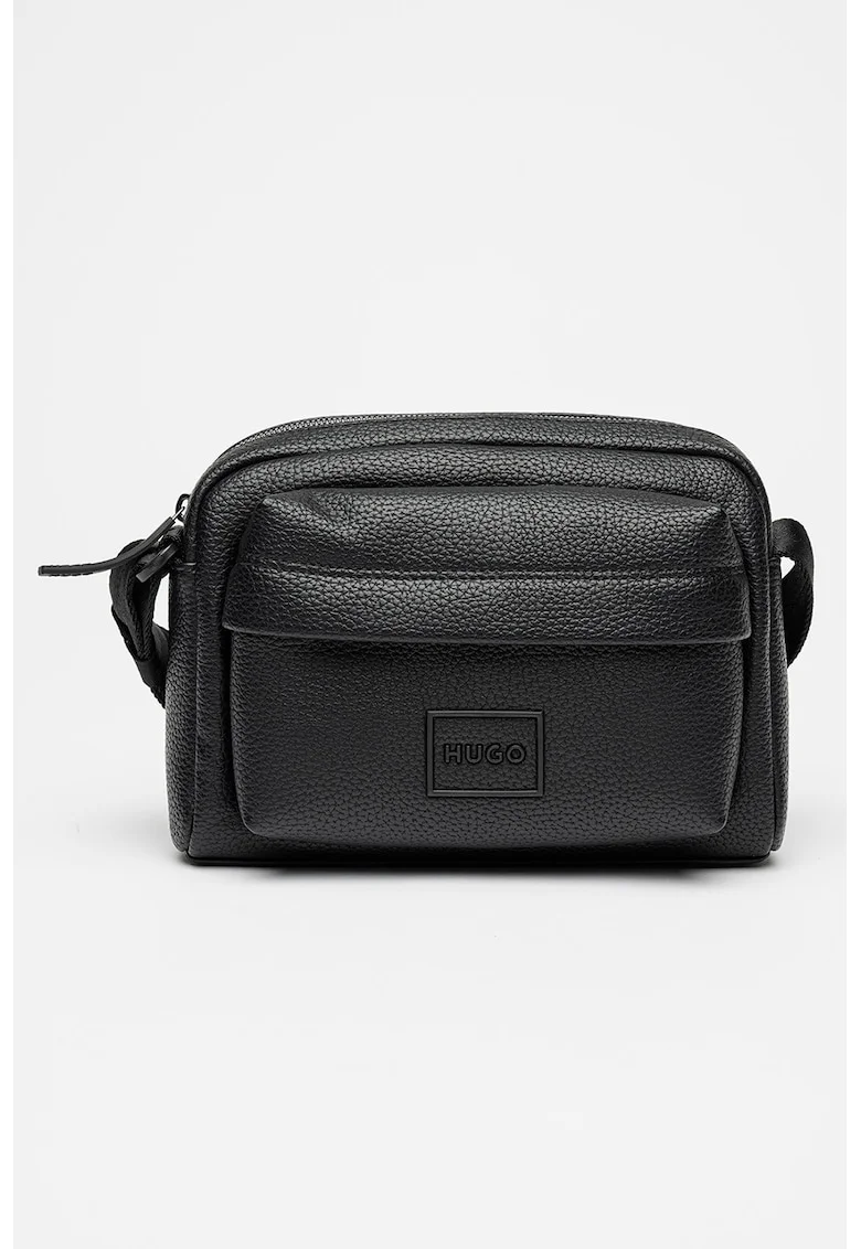 Geanta crossbody cu logo, Negru
