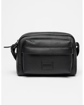 Geanta crossbody cu logo, Negru