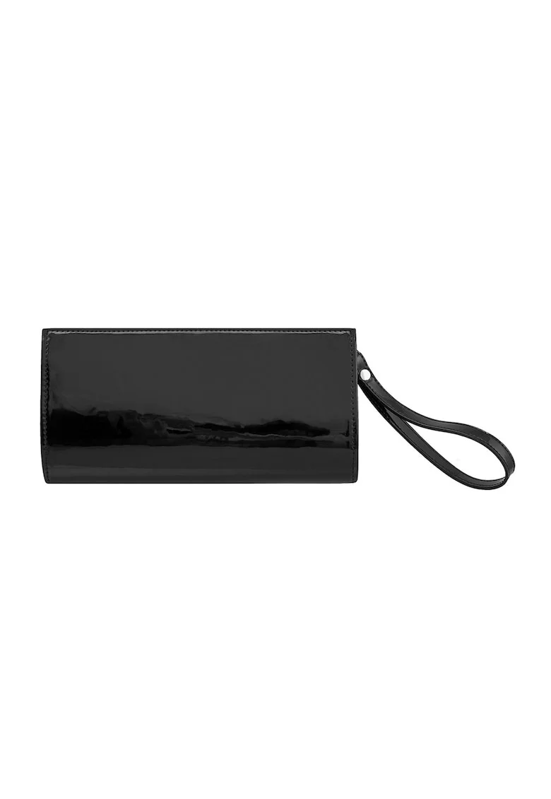 RYLKO, Geanta crossbody din piele cu bareta de lant, Negru/Negru stins