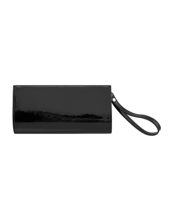 RYLKO, Geanta crossbody din piele cu bareta de lant, Negru/Negru stins