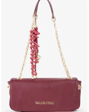 Geanta crossbody cu accesoriu logo detasabil, Visiniu