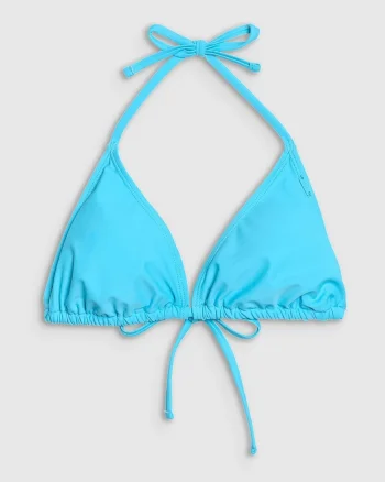 Sutien de bikini  turcoaz, elastic, cupe triunghiulare, sintetic