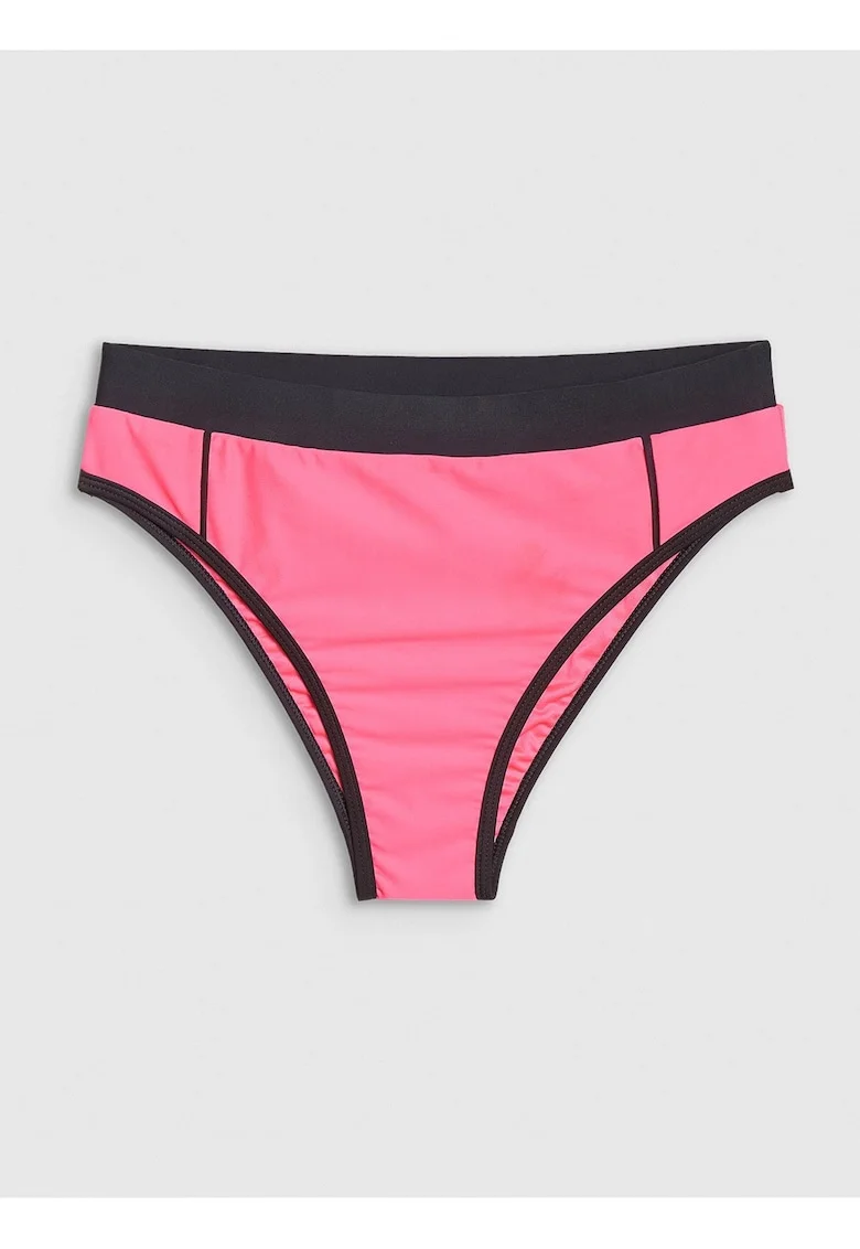 Slip de bikini pentru femei  roz, elastic, talie medie, sintetic