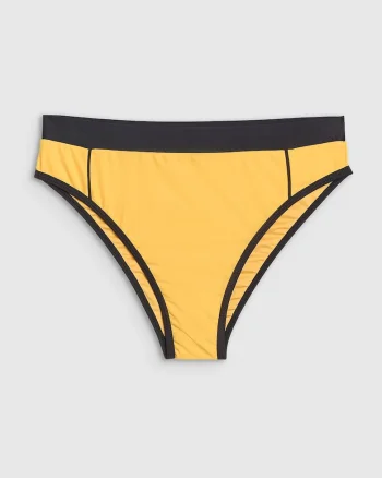 Slip de bikini pentru femei  galben, elastic, sintetic