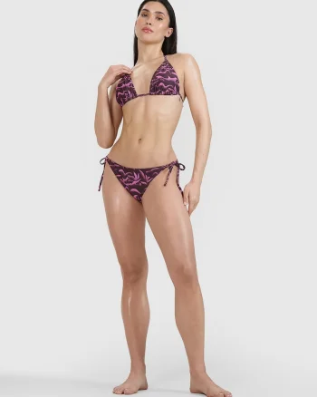 Slip de bikini  violet, elastic, cu uscare rapida, sintetic