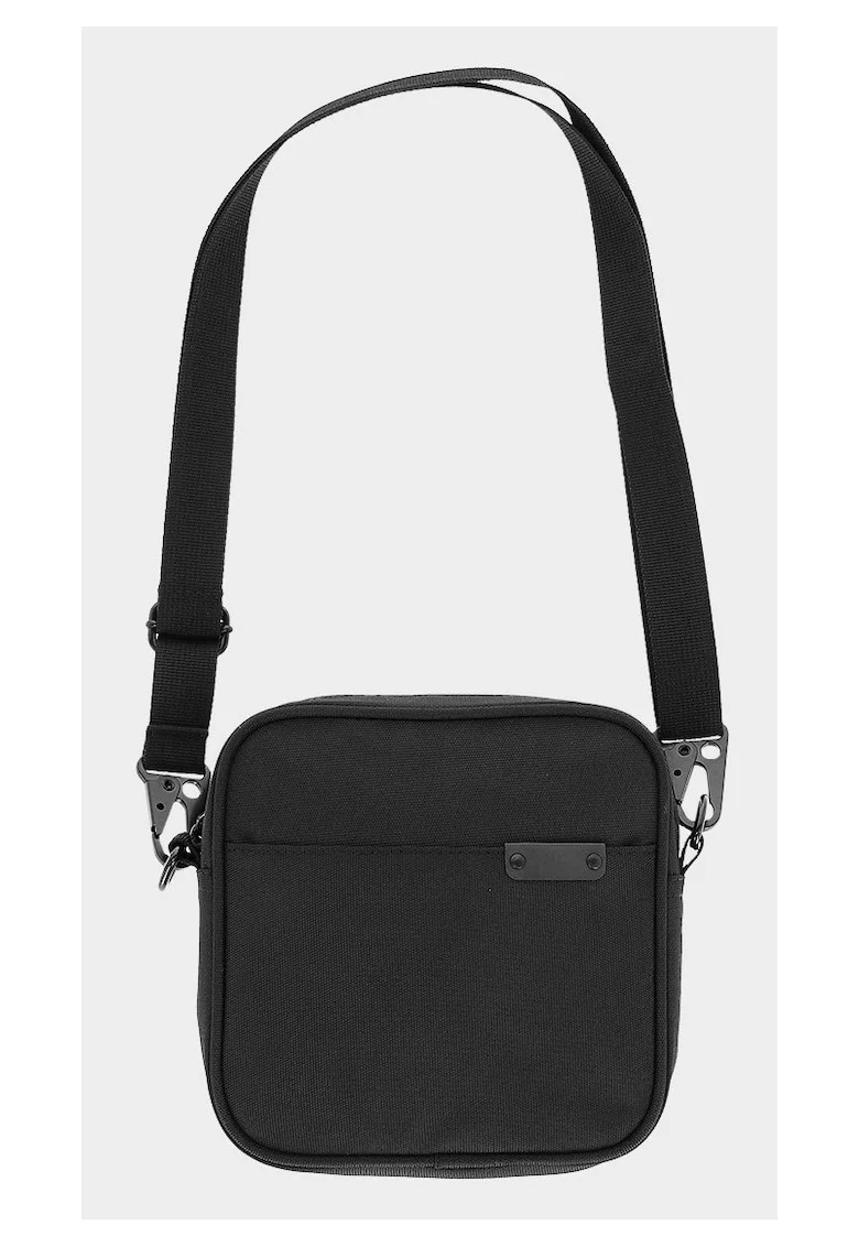 Borseta de Umar Unisex  Negru Intens, Poliester, Sportstyle, SS25, Cross-body, Compartiment Fermoar, Curea Reglabila, Detalii Reflectorizante
