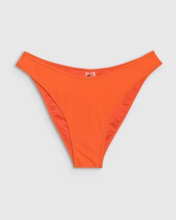 Slip de bikini  portocaliu, material elastic, brazilian, sintetic