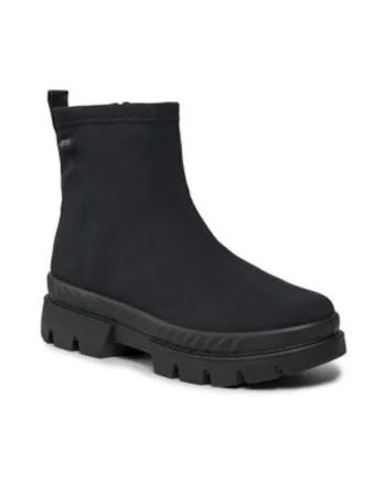 Botine dama,  pana la glezna, negru, material sintetic