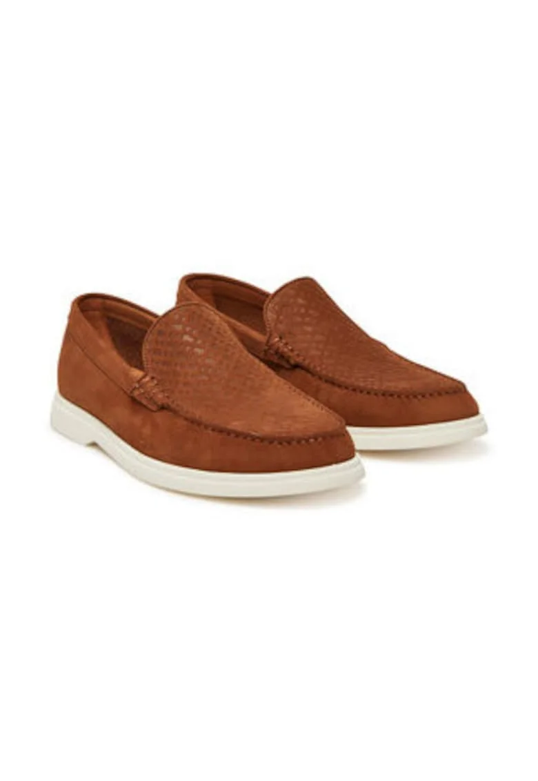 Pantofi barbati,  piele naturala, maro, slip-on