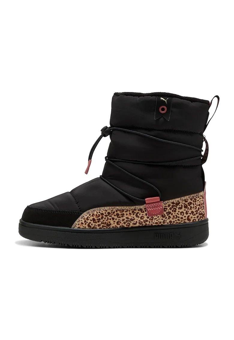 Ghete slip-on Snowbae, Negru/Maro/Maro nisip