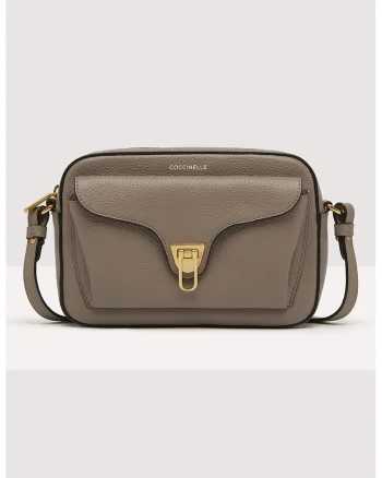 Geanta crossbody de piele Beat Soft, Maro taupe