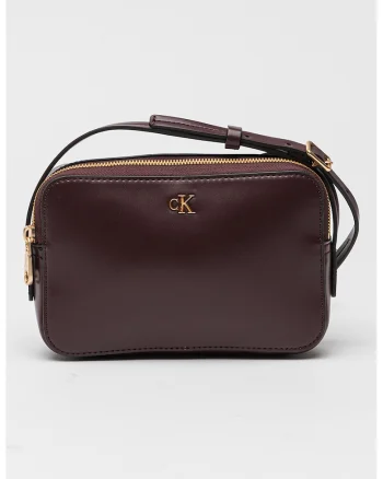 Geanta crossbody de piele ecologica cu bareta ajustabila, Violet aubergine