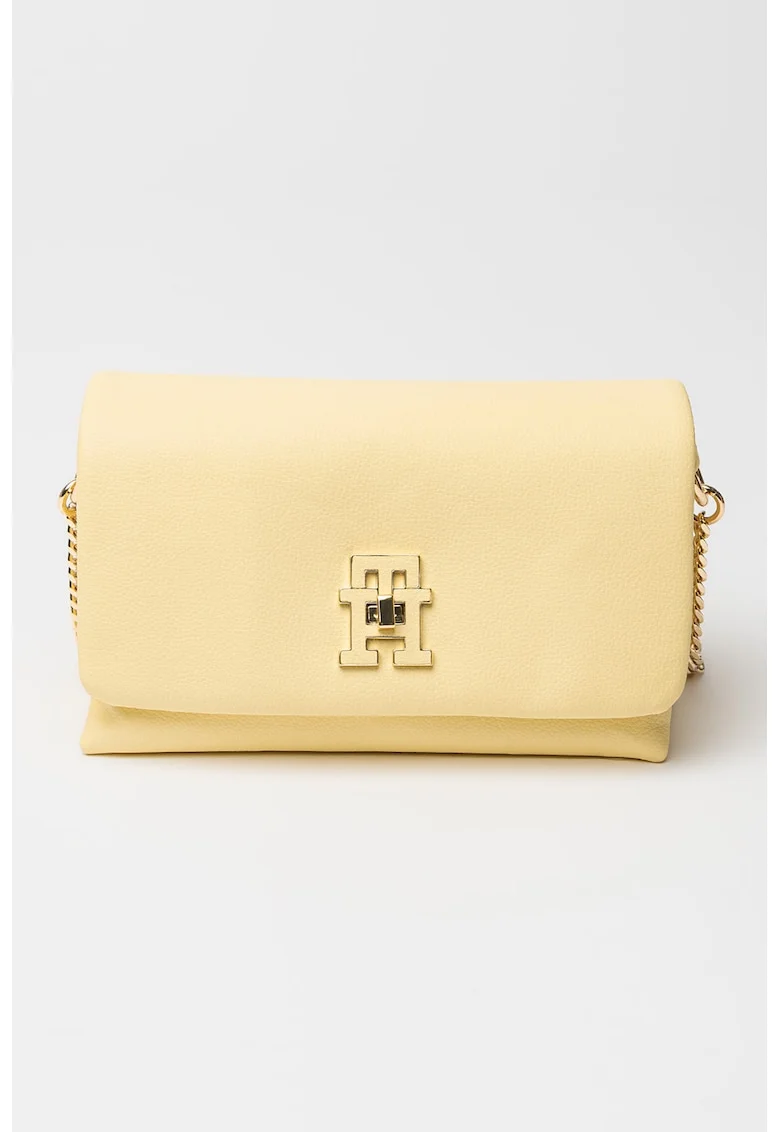 Geanta crossbody cu logo, Galben