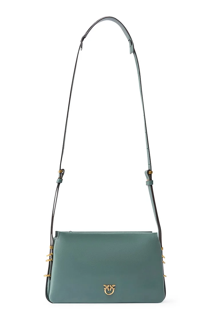 Geanta crossbody de piele Triplet Mini, Verde aquamarin