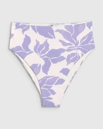 Slip de bikini  violet, elastic, talie inalta, sintetic