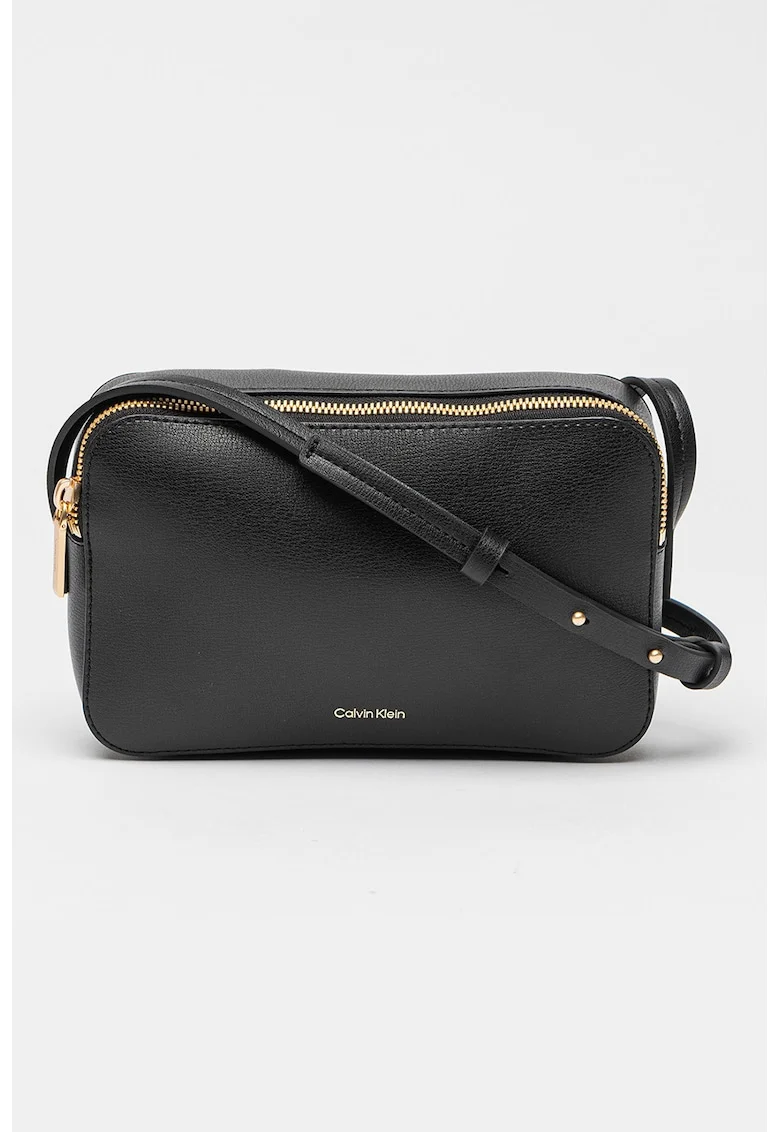 Geanta crossbody de piele ecologica cu bareta ajustabila Foil, Negru
