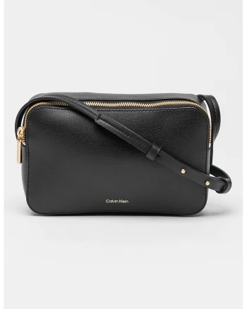 Geanta crossbody de piele ecologica cu bareta ajustabila Foil, Negru