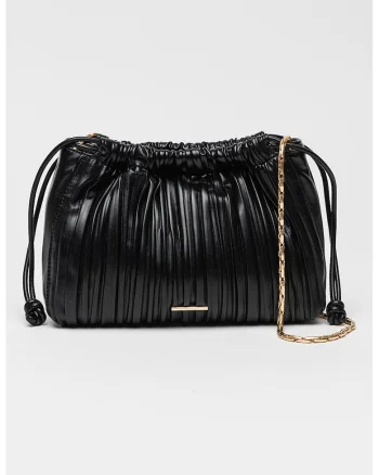 Geanta crossbody din piele ecologica, Negru