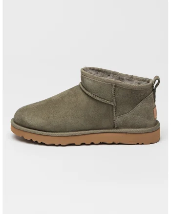 Ghete slip-on de piele intoarsa cu finisaj rezistent la apa Classic Ultra Mini, Verde feriga