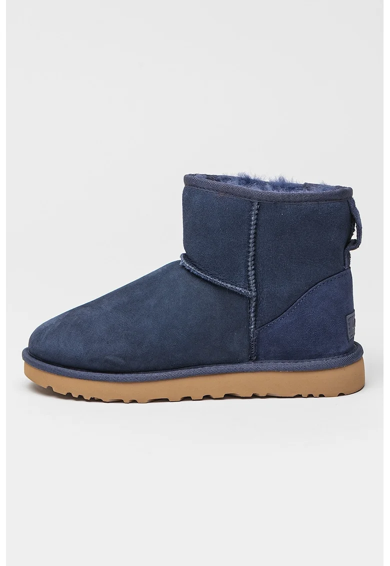 Ghete slip-on cu finisaj rezistent la apa, din piele intoarsa Classic Mini II, Albastru ultramarin/Bleumarin