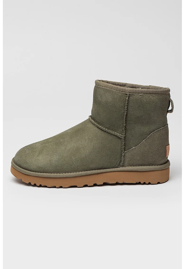 Ghete slip-on cu finisaj rezistent la apa, din piele intoarsa Classic Mini II, Verde aquamarin