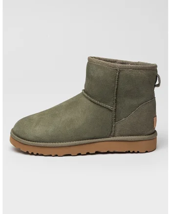 Ghete slip-on cu finisaj rezistent la apa, din piele intoarsa Classic Mini II, Verde aquamarin