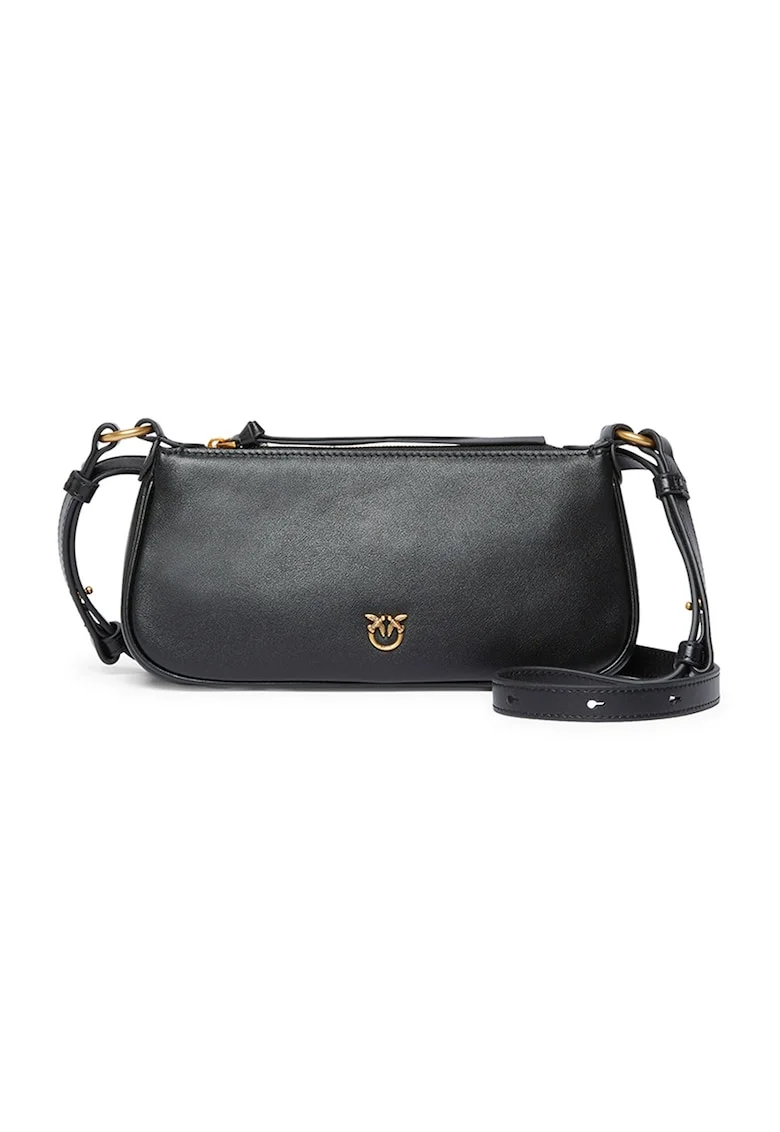 Geanta crossbody cu logo, Negru