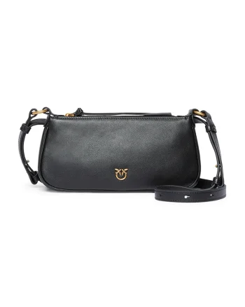Geanta crossbody cu logo, Negru