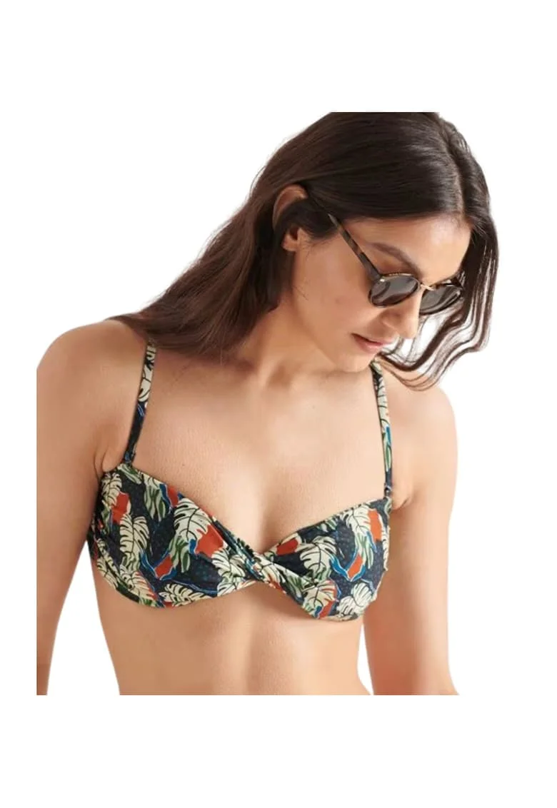 Sutien de baie cu model tropical,