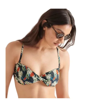 Sutien de baie cu model tropical,