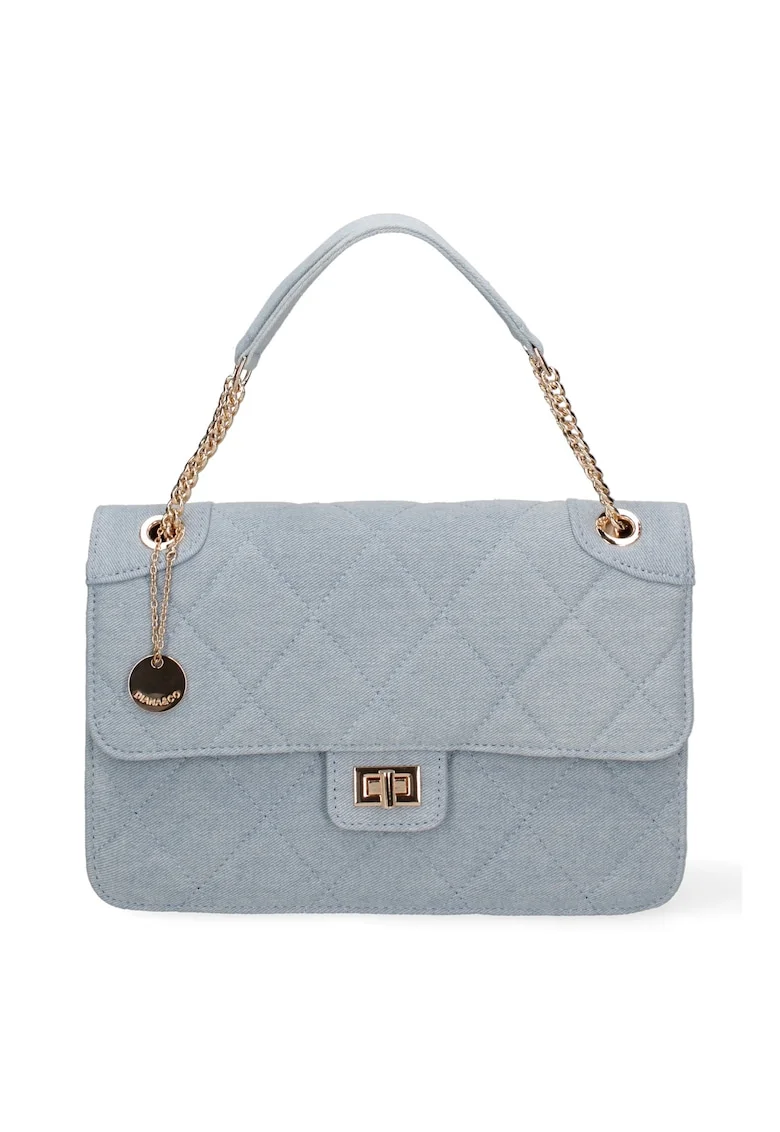 Geanta crossbody cu barete lant, Albastru deschis