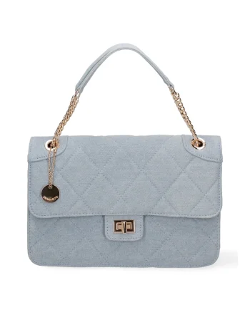 Geanta crossbody cu barete lant, Albastru deschis