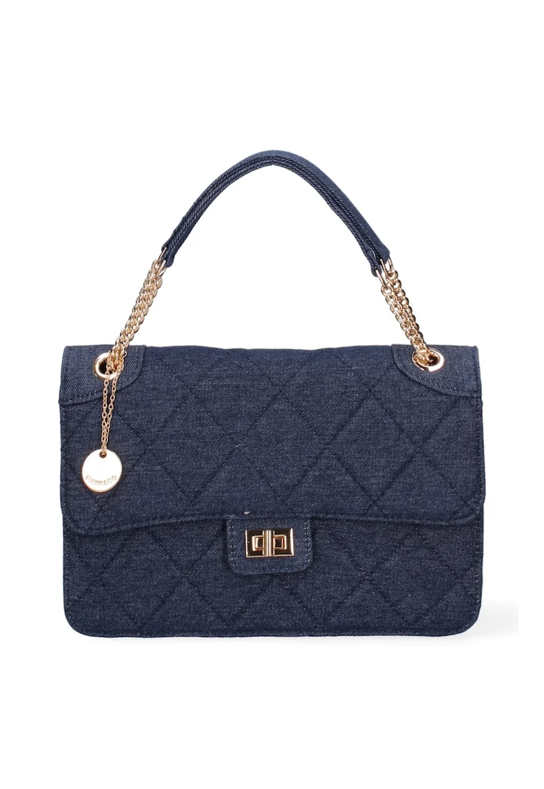 Geanta crossbody cu barete lant, Albastru inchis