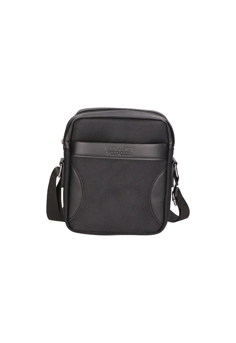 Geanta crossbody cu detalii de piele ecologica 24513, Negru