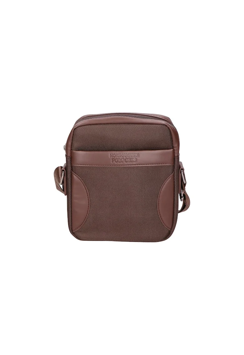 Geanta crossbody cu detalii de piele ecologica 24513, Maro inchis