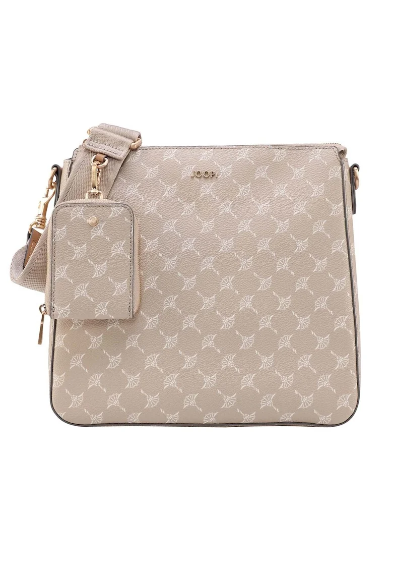 Geanta crossbody de piele ecologica cu model logo Jasmina, Bej