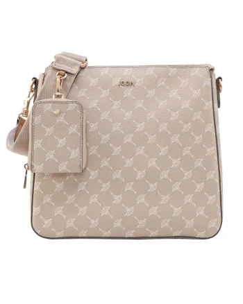 Geanta crossbody de piele ecologica cu model logo Jasmina, Bej
