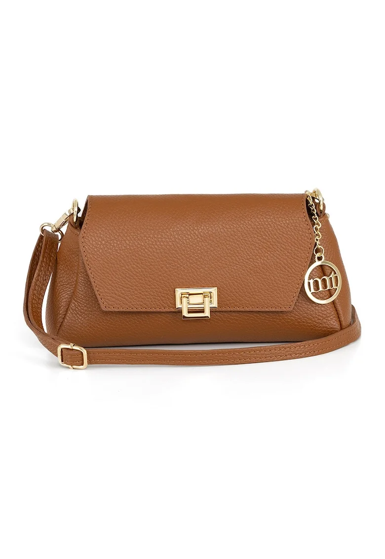 Geanta crossbody cu inchidere cu clapa, Caramel