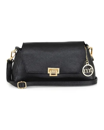 Geanta crossbody cu inchidere cu clapa, Negru